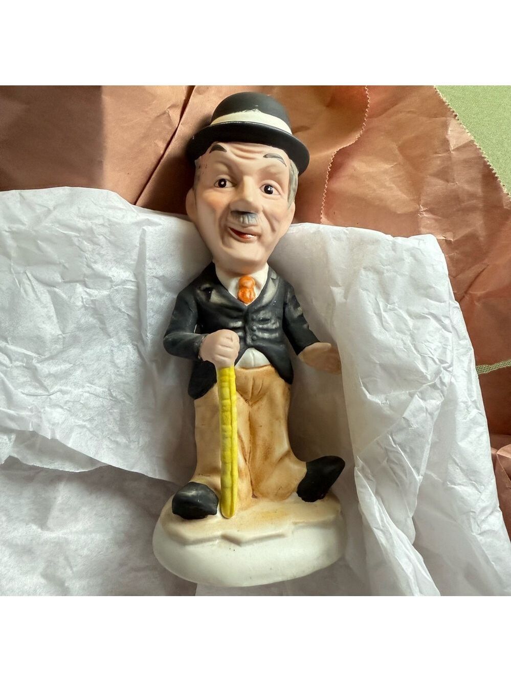 Vintage Charlie Chaplin Porcelain Figurine Royal Crown Hand-Painted Collectible